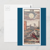 Postale La carte de tarot de la lune (Devant / Derrière)