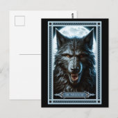 Postale La Carte de Tarot du Loup-Garou (Devant / Derrière)
