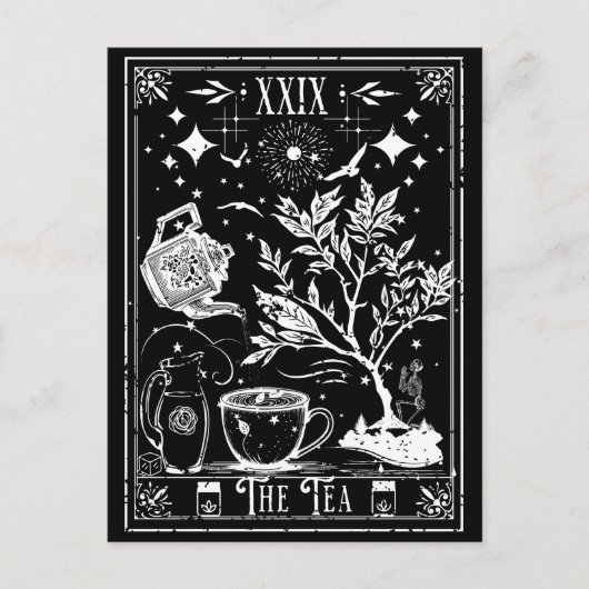 Postale La carte de tarot du thé (Devant)