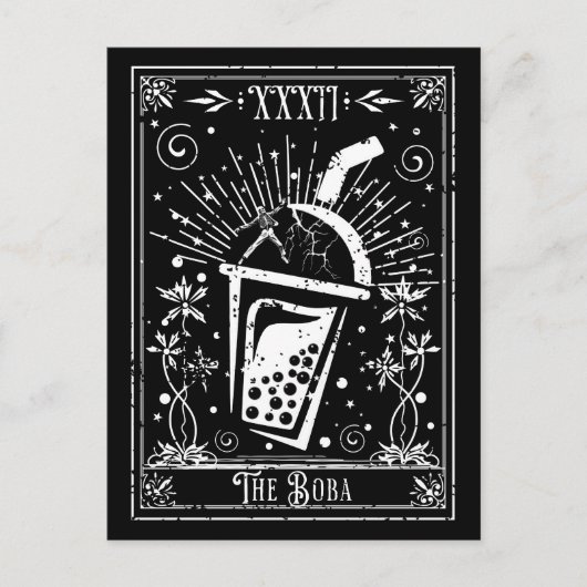 Postale La carte de tarot du thé Boba (Devant)