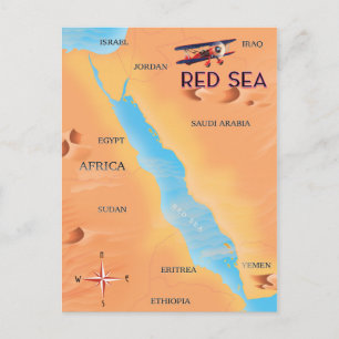 Postale La carte de voyage de la mer Rouge