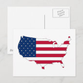 Postale La carte d'ensemble des Etats-Unis remplie de (Devant / Derrière)