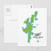 Postale La carte des îles Shetland (Devant / Derrière)