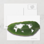 Postale La carte du monde rongée par les vers (Devant / Derrière)