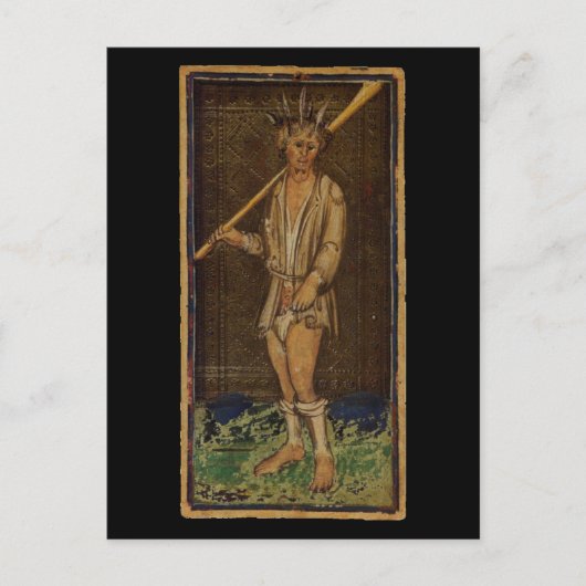 Postale La carte fou Tarot (Devant)