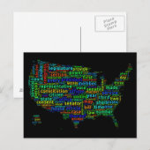 Postale La Constitution des États-Unis Carte du nuage sur (Devant / Derrière)