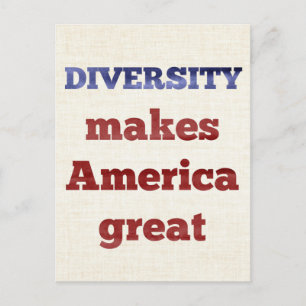 Postale La DIVERSITÉ fait de l'Amérique une grande carte p