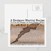 Postale La Grande Carte de recette de Martini de blague de (Devant / Derrière)