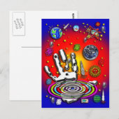 Postale La main de l'humanité dans l'espace II Carte posta (Devant / Derrière)