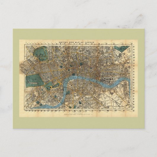 Postale La nouvelle carte de Londres de Smith 1860 (Devant)