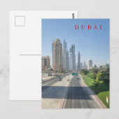 Postale La route de Dubaï et les bâtiments vue carte posta (Devant / Derrière)
