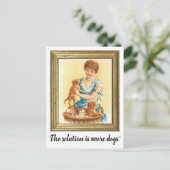 Postale "La solution est plus de chiens" drôle carte posta (Debout devant)