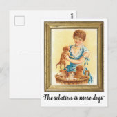 Postale "La solution est plus de chiens" drôle carte posta (Devant / Derrière)