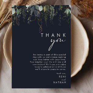 Postale La verdure et la feuille d'or   Dark Navy Carte de