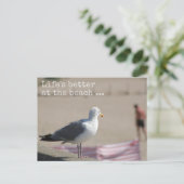 Postale La vie est meilleure à la plage - Fun quote Carte  (Debout devant)