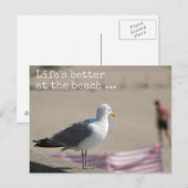 Postale La vie est meilleure à la plage - Fun quote Carte  (Devant / Derrière)