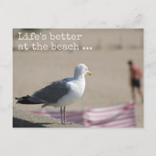 Postale La vie est meilleure à la plage - Fun quote Carte 