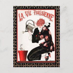 Postale La Vie Parisienne - Arroser les fleurs Carte posta