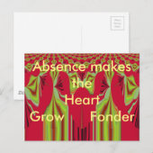 Postale L'absence rend le coeur de croissance Fonder carte (Devant / Derrière)
