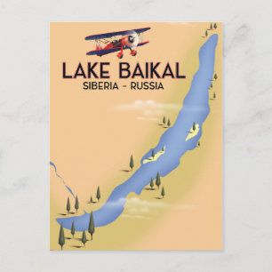 Postale Lac Baïkal Sibérie Affiche de voyage russe Carte