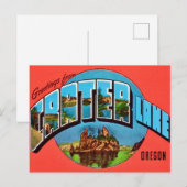 Postale Lac Crater Oregon Carte de vœux vintage (Devant / Derrière)