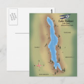 Postale Lac Malawi, carte de voyage affiche impression (Devant / Derrière)
