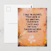 Postale Lamentations 3:24 BDS Carte de verset à mémoriser (Devant / Derrière)