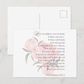 Postale L'amour est patient – Carte de mariage de la Saint (Devant / Derrière)