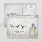 Postale Lanterne Blanche Rustique Carte de Remerciement de (Devant / Derrière)
