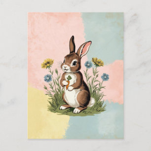 Postale Lapin vintage - Carte de Pâques Nostalgique