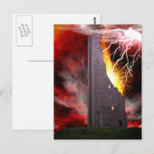 Postale L'art de la carte Tarot Tour en chute (Devant / Derrière)