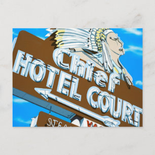 Postale Las Vegas Chief Hotel Retro Neon Sign Carte postal