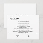 Postale Lash Extensions Carte de post-soins (Devant / Derrière)