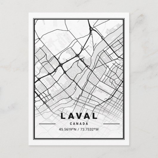 Postale Laval Québec Carte des villes de voyage (Devant)