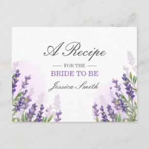 Postale Lavender Fête des mariées Recette Carte Purple Rus