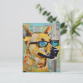 Postale Le chien dans les lunettes de collage carte postal (Debout devant)