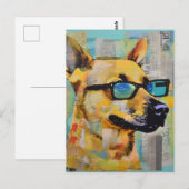 Postale Le chien dans les lunettes de collage carte postal (Devant / Derrière)