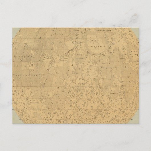 Postale Le côté visible de la carte de surface de la lune (Devant)