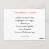 Postale Le Sacrifice de la carte de prière d'Abraham (Dos)