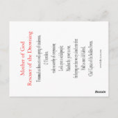 Postale Le sauveur de la carte de prière de noyade (Dos)