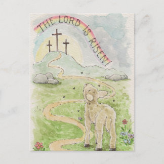 Postale Le Seigneur Est Ressuscité Carte d'Agneau