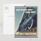 Postale Le trafic de guerre doit venir première carte post (Devant / Derrière)