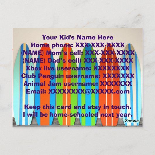 Postale L'ÉCOLE EST SORTIE ! Carte de contact (Dos)