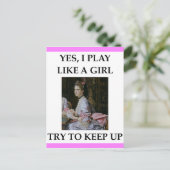 Postale lecteur de carte (Debout devant)