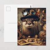 Postale Lecteur de carte Tarot Otter Steampunk (Devant / Derrière)