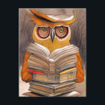 Postale Lecture de hibou - Carte d'art<br><div class="desc">Tartographie par Shawna Mac</div>