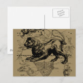 Postale Leo Constellation Carte Hevelius vers 1690 (Devant / Derrière)