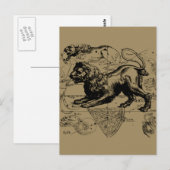 Postale Leo Constellation Carte Hevelius vers 1690 (Devant / Derrière)