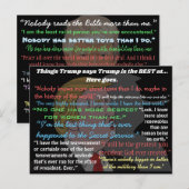 Postale Les Choses Stupides Dit Donald Trump Sur Les Carte (Devant / Derrière)