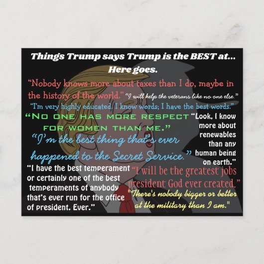 Postale Les Choses Stupides Dit Donald Trump Sur Les Carte (Devant)
